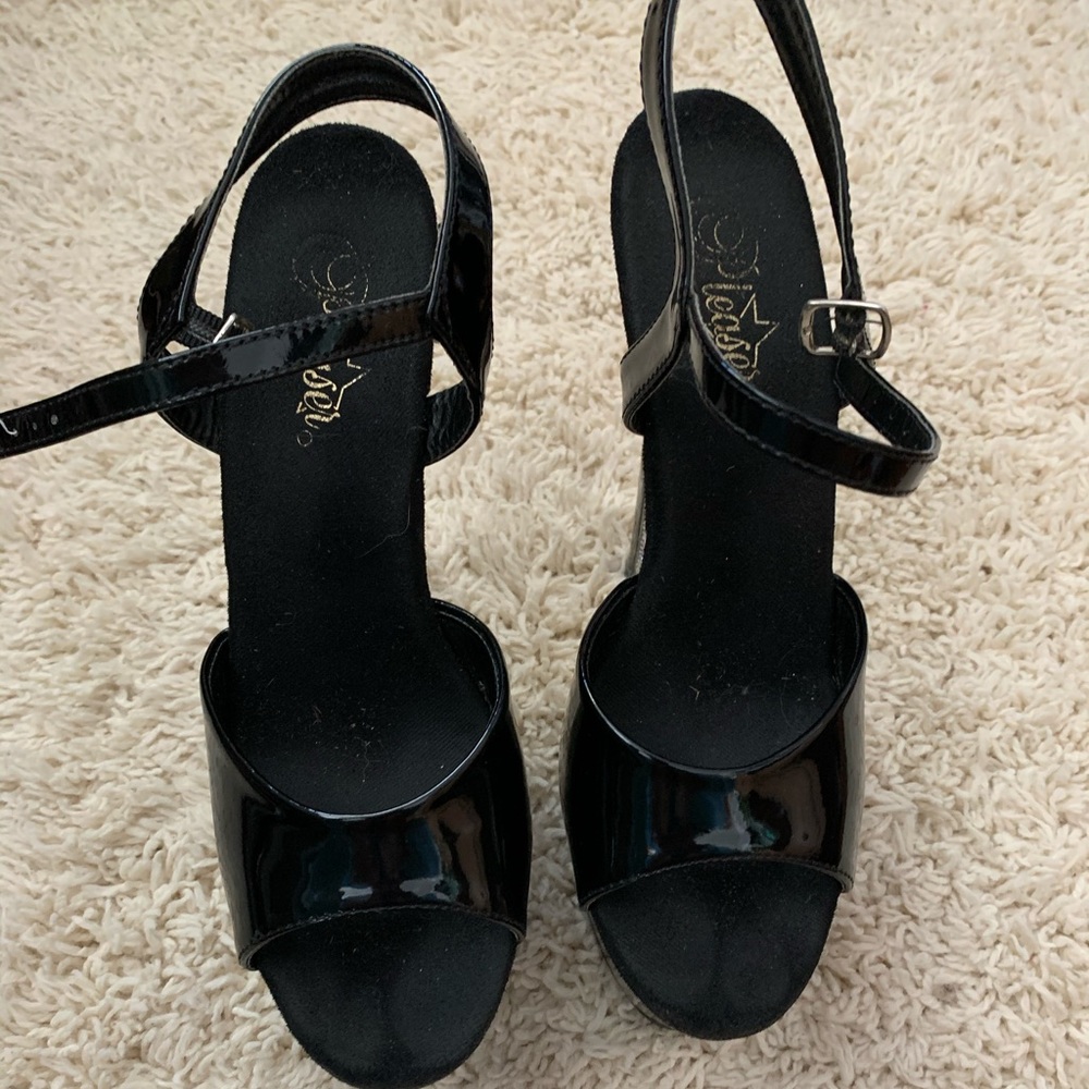 Platform Dance Heels w Rhinestone bottoms